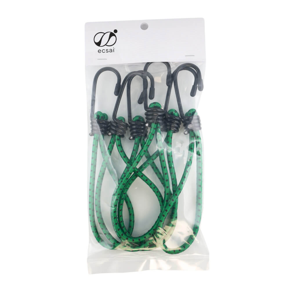 สายรัดยางยืดแบบห่วง ECSAI ตะขอเหล็ก ขนาด 6 มม. ยาว 15 ซม. สีเขียว-ดำ (แพ็ค 6 ชิ้น)_9